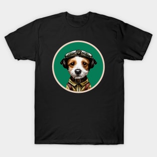 Cute Jack Russell WW2 Pilot Memorial Veteran T-Shirt